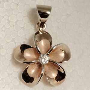 Sterling Silver Gold Plated Flower Pendant